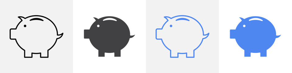 piggy bank icon vector set use for web