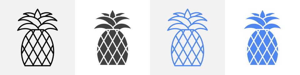 Obraz premium pineapple icon vector set use for web