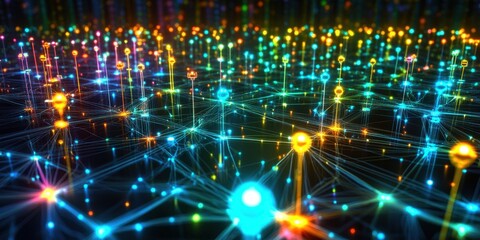 Obraz premium a network of glowing lights