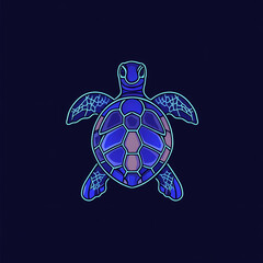 Obraz premium Flat Modern Turtle Logo – Vector Icon Illustration