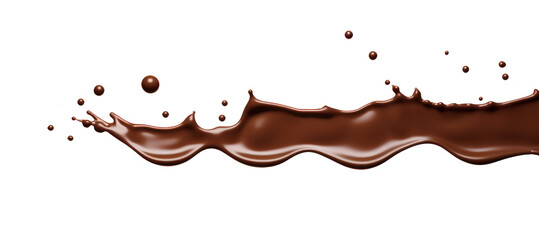 Obraz premium A dynamic splash of rich, creamy chocolate caught in motion, evoking indulgence, temptation, and culinary creativity on black.