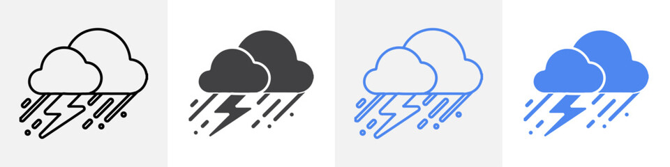 thunder icon vector set use for web