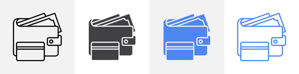 wallet icon vector set use for web