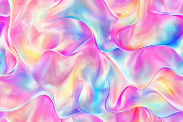 Obraz premium Trendy holographic sticker seamless pattern. Retro 2000s text quote label background.