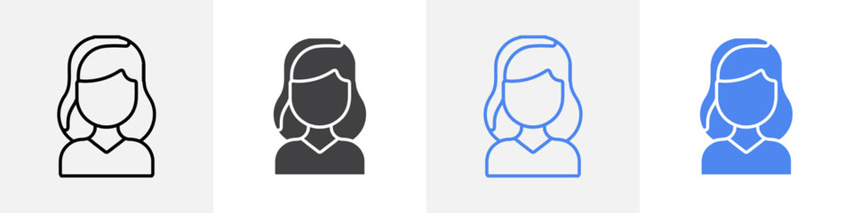woman icon vector set use for web
