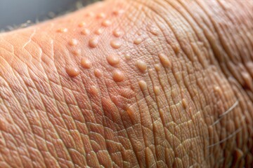 Fototapeta premium Close-up of human skin showing wrinkles and texture
