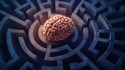 A brain at the center of a complex maze