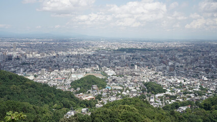 札幌大倉山ジャンプ競技場の展望台から見た札幌の街並み