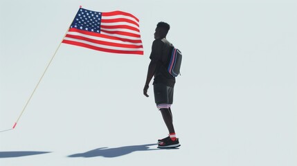 Man with American Flag