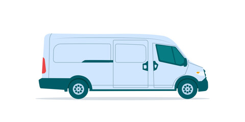 blue van isolated on white