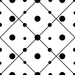 Black big small circle on square seamless pattern