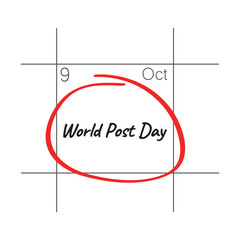 Obraz premium World post day, October 9 - calendar date.