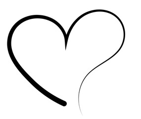 Hand drawn Doodle hearts sketch. Various different hand drawn heart icon love collection isolated on Transparent background. black heart symbol for Valentines Day. vector illustration