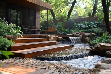 Waterfall  Backyard Oasis