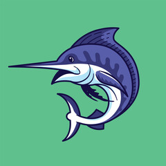 Obraz premium Sailfish mascot character cartoon vector illustration
