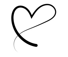 Hand drawn Doodle hearts sketch. Various different hand drawn heart icon love collection isolated on Transparent background. black heart symbol for Valentines Day. vector illustration