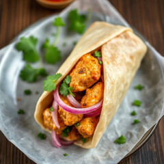 Mouthwatering Kathi Roll: A Cinematic Shot