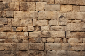 Fototapeta premium Processed collage of old ancient sand block wall texture in daylight. Background for banner