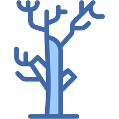 Vector Icon Winter Tree, Frost, Branch, Season, Tree
