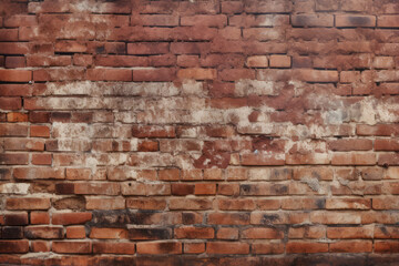 Obraz premium Processed collage of obsolete red brock masonry wall texture. Background for banner, backdrop