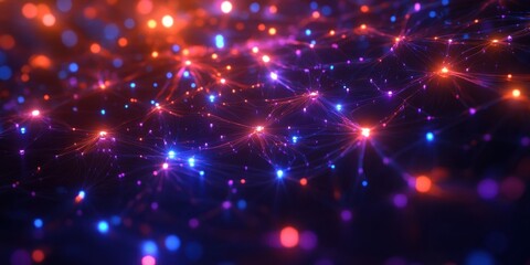 Naklejka premium abstract background with glowing lights and stars