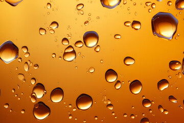 Processed collage of golden yellow oil bubbles texture. Background for banner, backdrop or texture