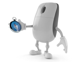 Computer mouse character holding compass