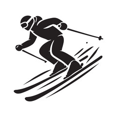 Obraz premium Downhill Skier in Full Speed