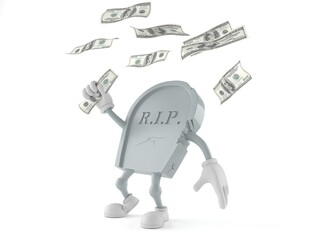 Grave character catching money