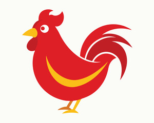 red chicken vector