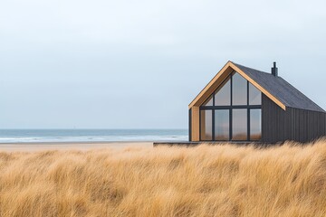 Small wooden barn house