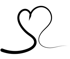 Obraz premium Hand drawn Doodle hearts sketch. Various different hand drawn heart icon love collection isolated on Transparent background. black heart symbol for Valentines Day. vector illustration