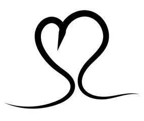 Hand drawn Doodle hearts sketch. Various different hand drawn heart icon love collection isolated on Transparent background. black heart symbol for Valentines Day. vector illustration