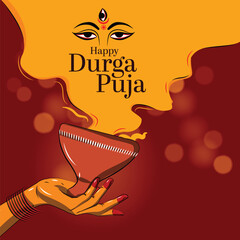 Devotees performing the traditional 'dhunuchi dance' which was organised at a Durga Puja Panda