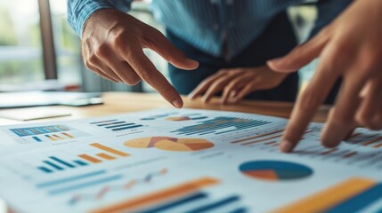 Close-up of Hands Analyzing Business Reports