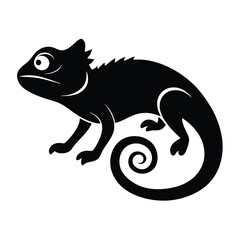 chameleon illustration silhouette vector 