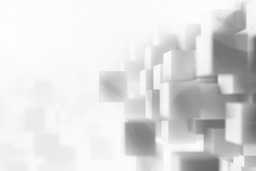Abstract white background with futuristic geometric shapes and cubes on the edges graphics city town.