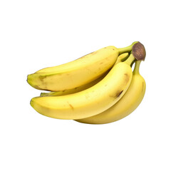Fresh Yellow Bananas Bunch Isolated on White