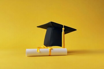 Photograph of a graduation ceremony with diploma and cap and gown, symbolizing completion and academic achievement.