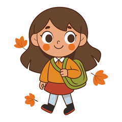 little girl illustration silhouette vector 