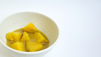 Traditional Indonesian Dessert 'Kolak' on White Background