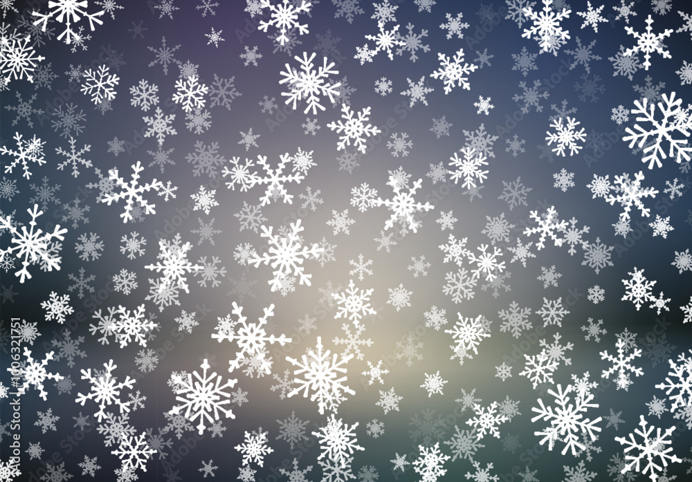 Aufkleber christmas background with snow falling on the blurred background. snowflakes soaring on the soft bac