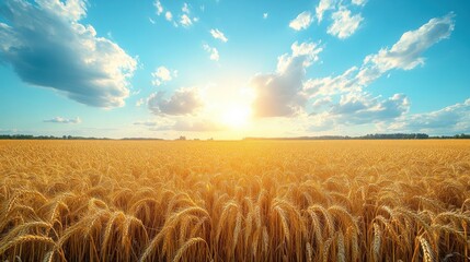 Golden Wheat Field at Sunset