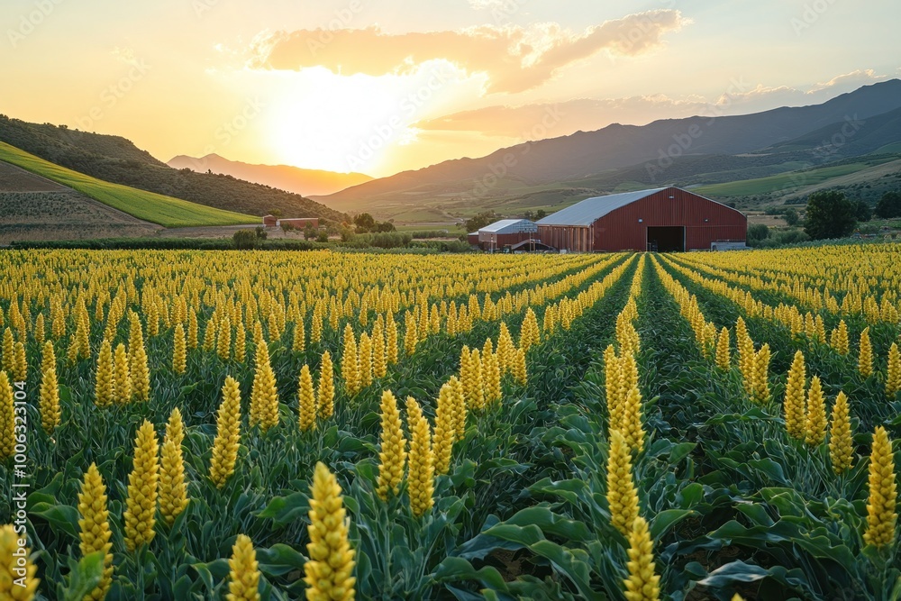 Canvas Prints Golden Field at Sunset