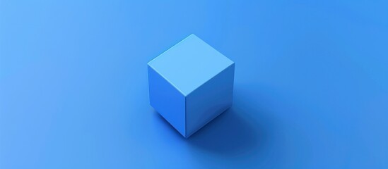Obraz premium Blue Cube on a Blue Background