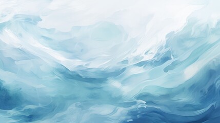 Obraz premium Abstract Ocean Waves Painting. Serene Blue Watercolor Textures for Calm Backgrounds and Wallpapers