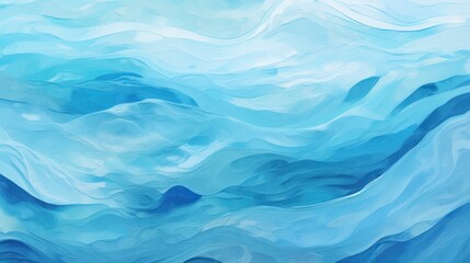 Fototapeta premium Abstract Ocean Waves Painting. Serene Blue Watercolor Textures for Calm Backgrounds and Wallpapers