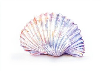 Fototapeta premium A beautiful and vibrant seashell showcasing intricate textures and colors, perfect for beach-themed designs or nature photography.