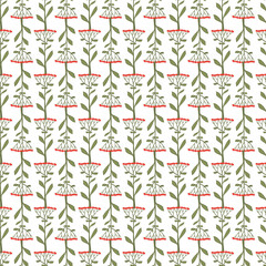 Graphical Leaf Ornaments Seamless Vector Pattern Design