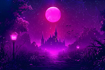 Naklejka premium Vibrant Halloween Monster Mashup - Colorful Spooky Creature Illustration